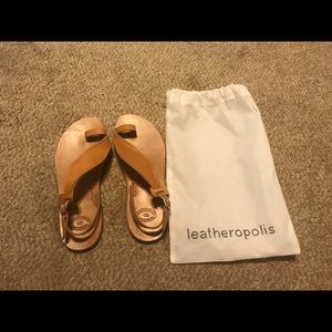 100% leather sandals NWOT